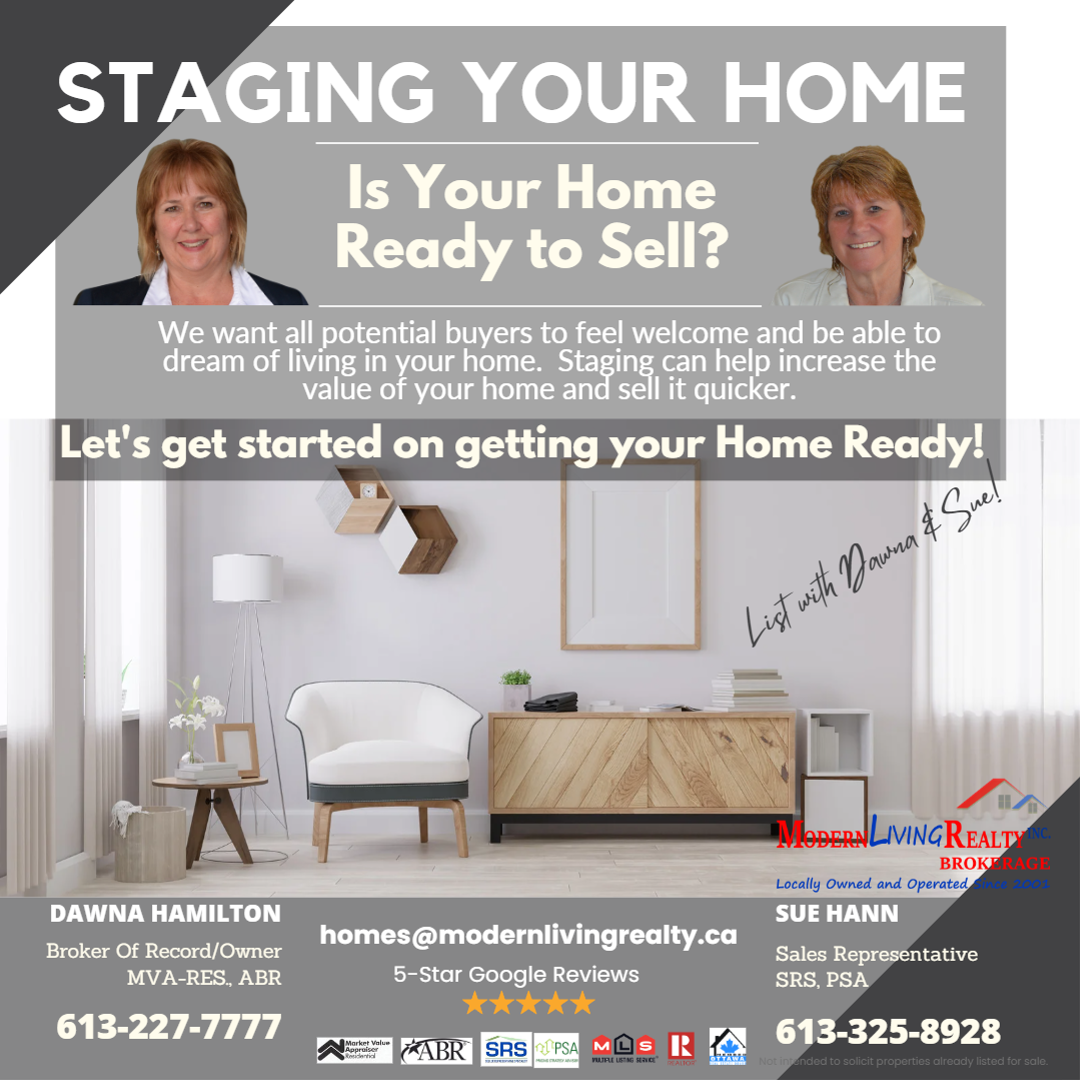 Ready to Sell & Stage with Dawna & Sue at Modern Living Realty Brokerage